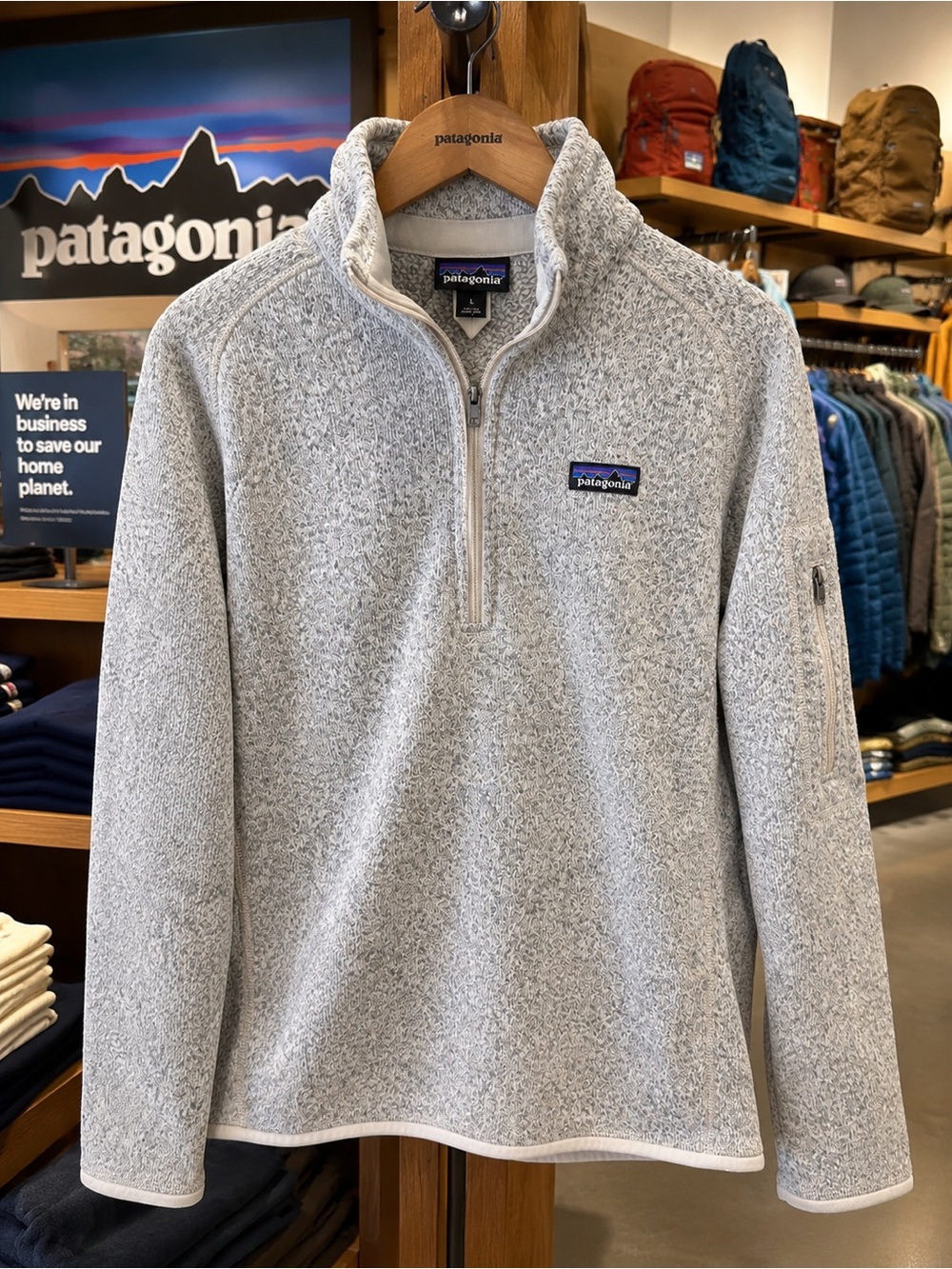 Patagonia Better Sweater 1/4 Zip Fleece Pullover Gray Women’s L